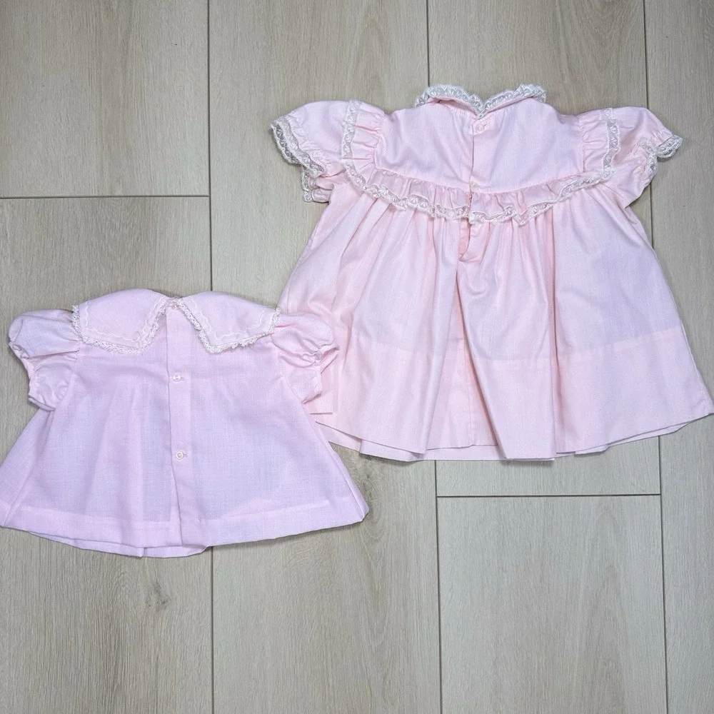 VTG Baby Togs Creation Pink Lace Embroidered Baby Dresses‎ Lot 2 Philippines